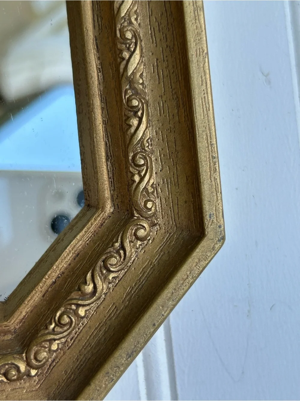 Vintage Mirror Gold Ornate Narrow Gallery Wall Scroll Edge Home Accent 18x5